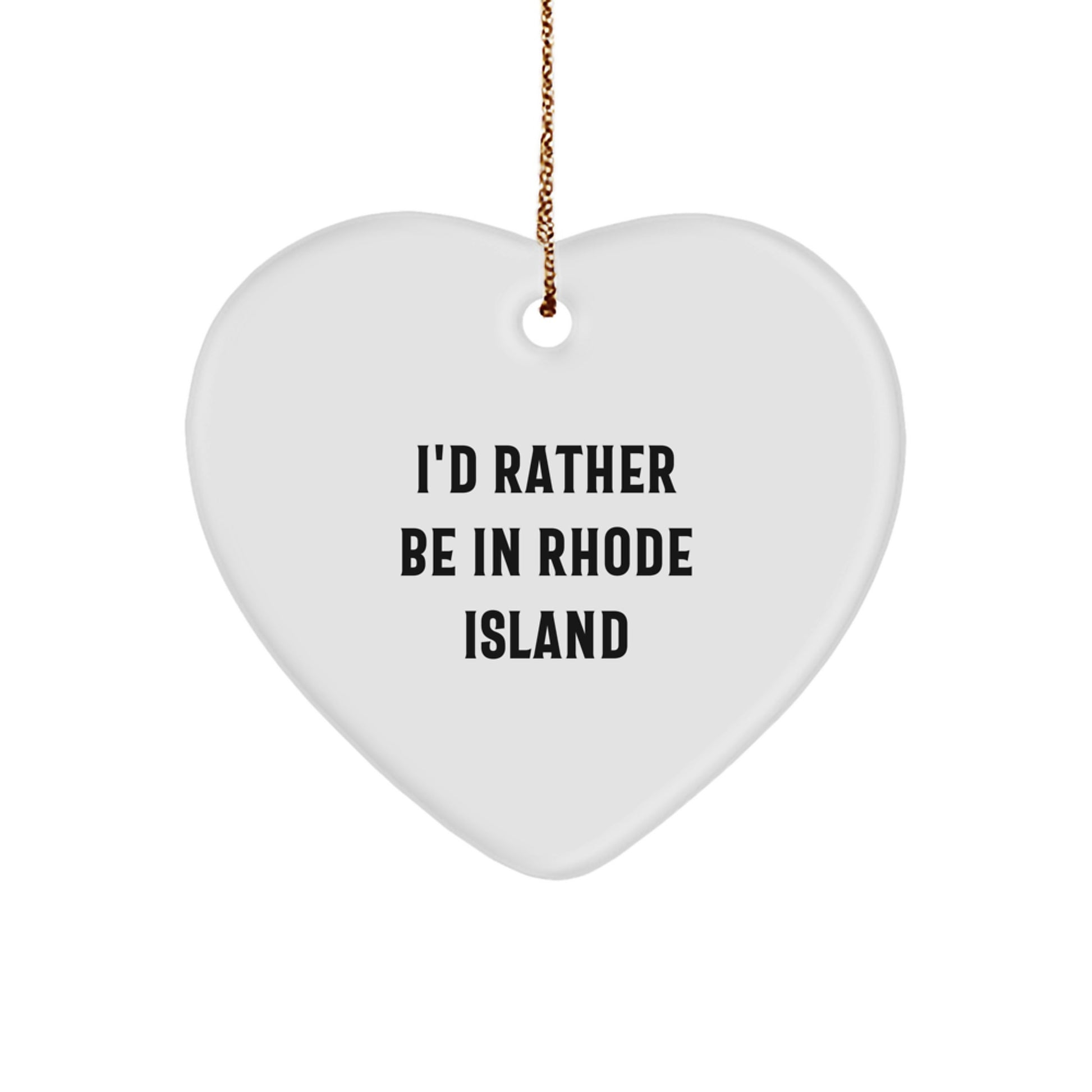 Rhode Island Heart Ornament for Happy Kids Gift Rather Be in Rhode Island - Image 1