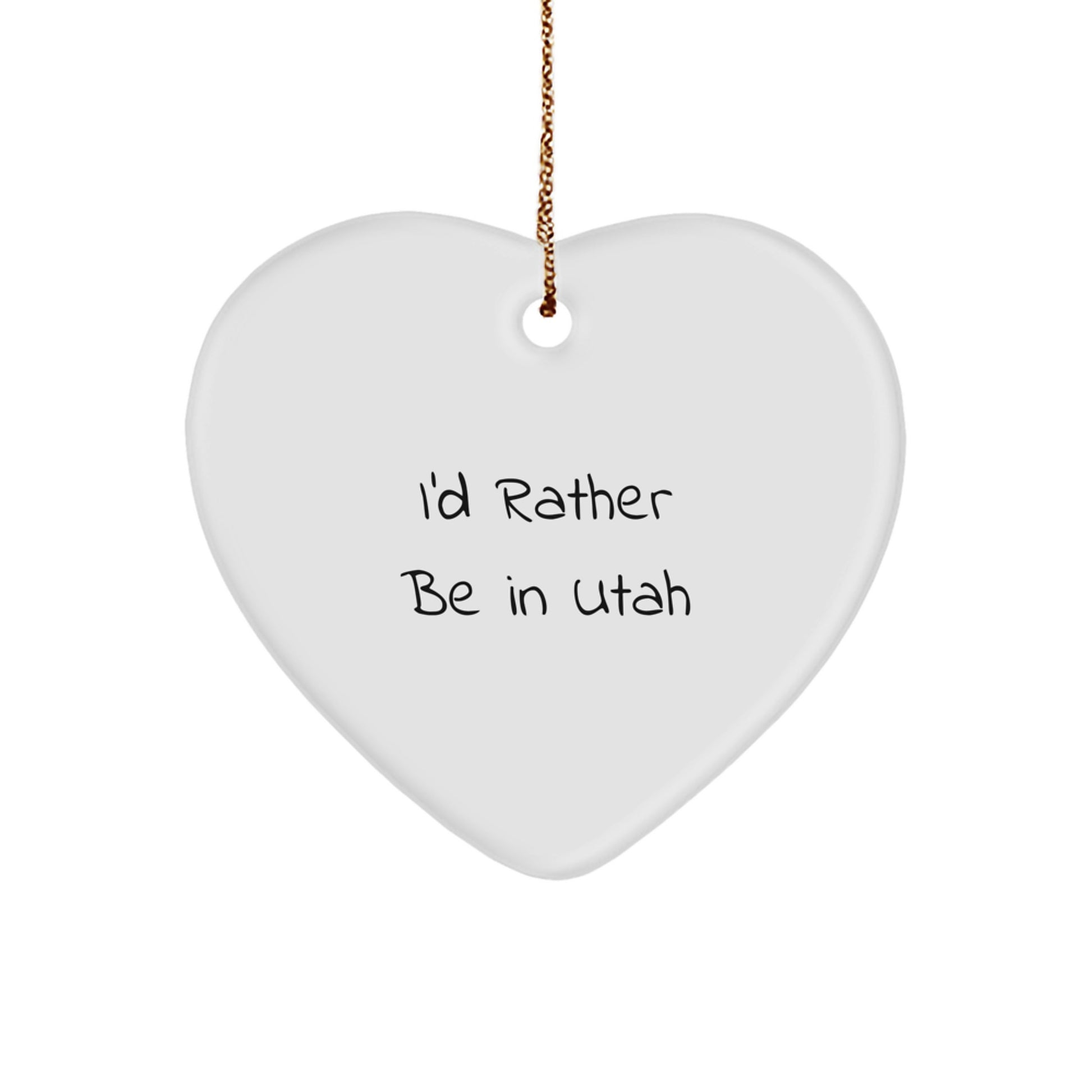 Christmas Gift for Her Utah Heart Ornament Present - Image 1
