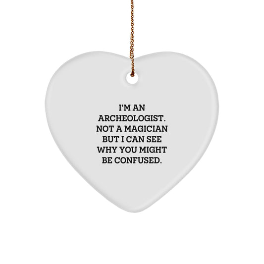 Archeologist Keepsake Heart-Shaped Christmas Ornament for Him Gift - Image 1