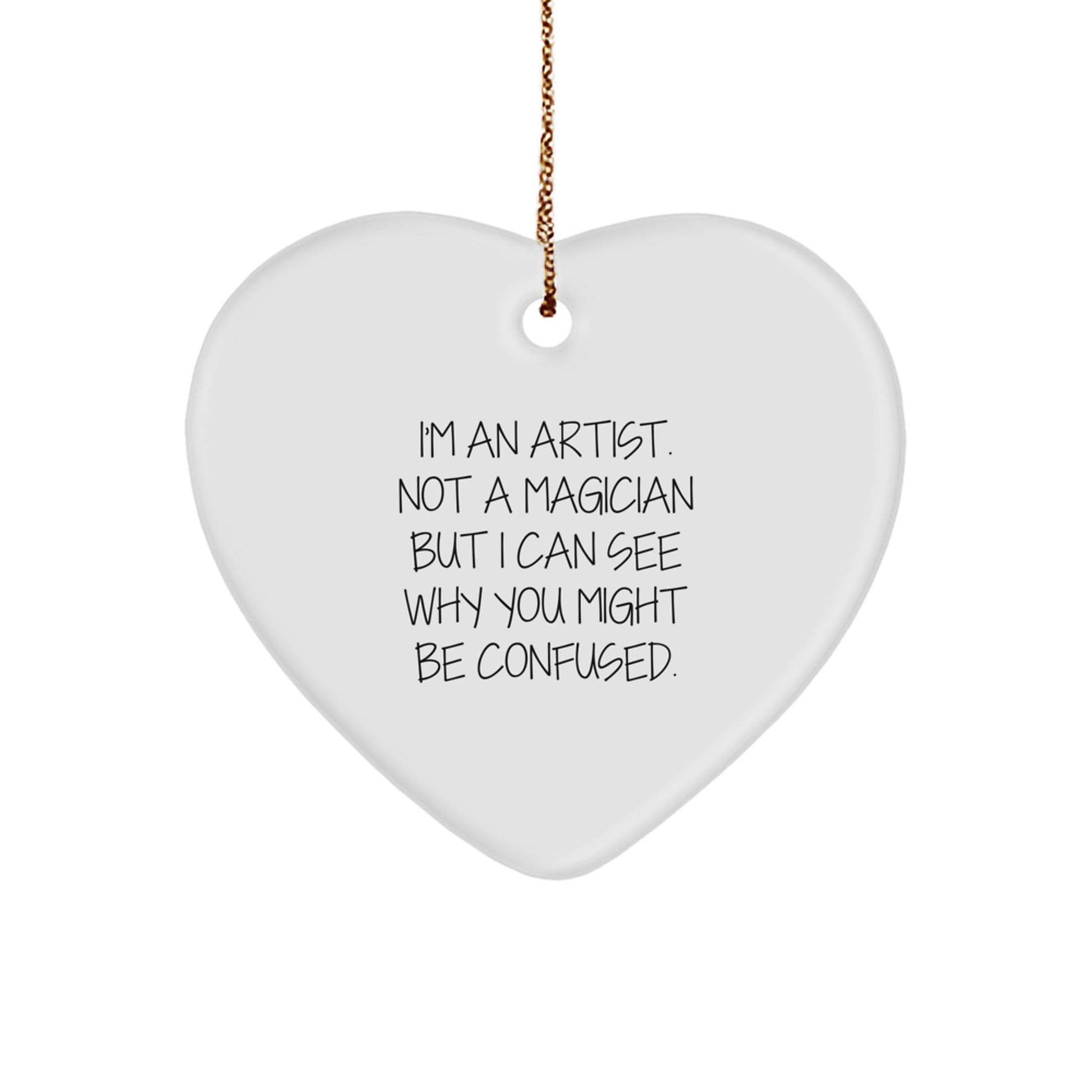 Artist Keepsake Heart White MDF Durable Christmas Ornament for Him Gift - Image 1