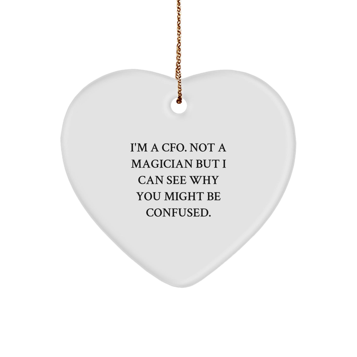 CFO Christmas Unique Gifts from Men, Funny Heart Ornament for CFO Friends - Image 1