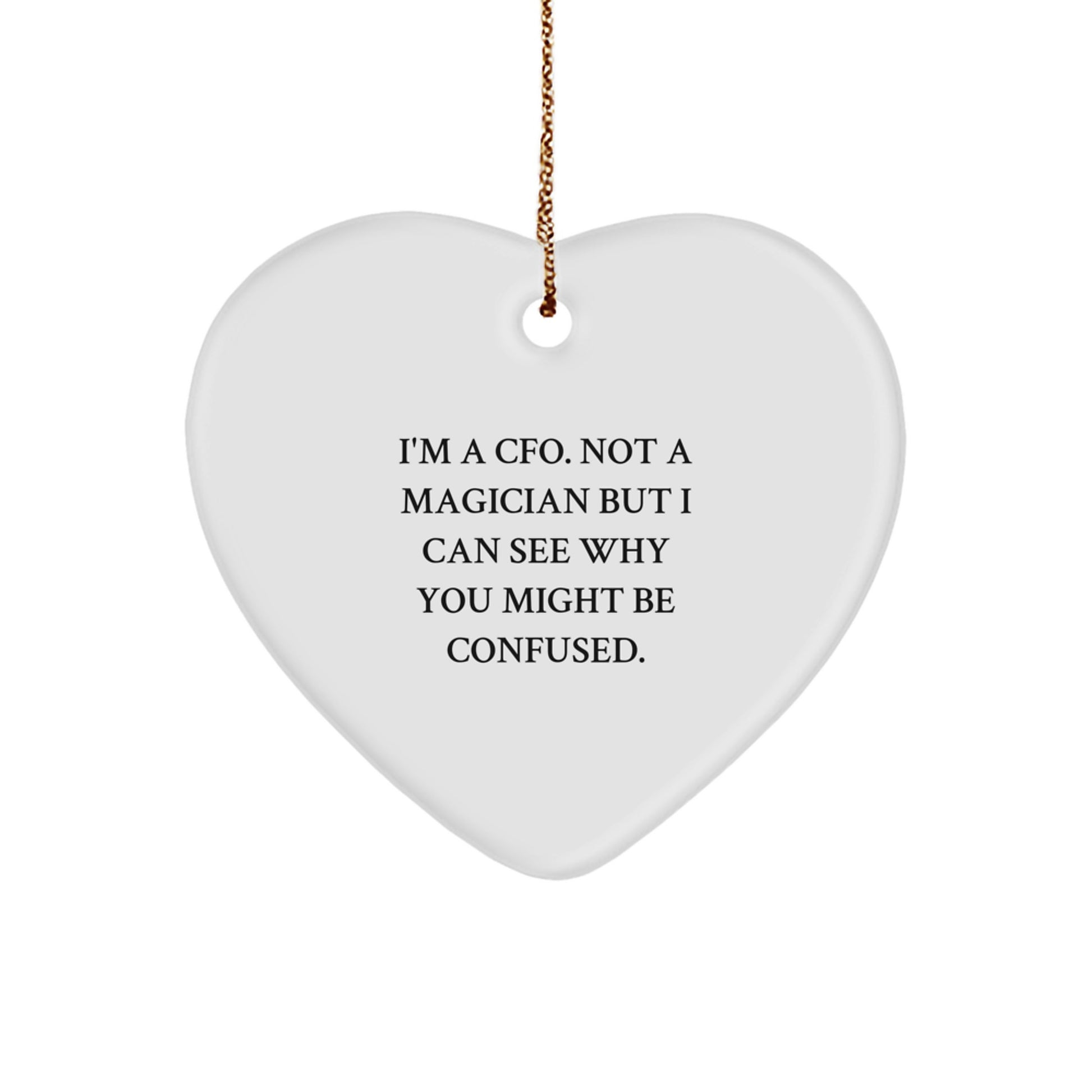 CFO Christmas Unique Gifts from Men, Funny Heart Ornament for CFO Friends - Image 1