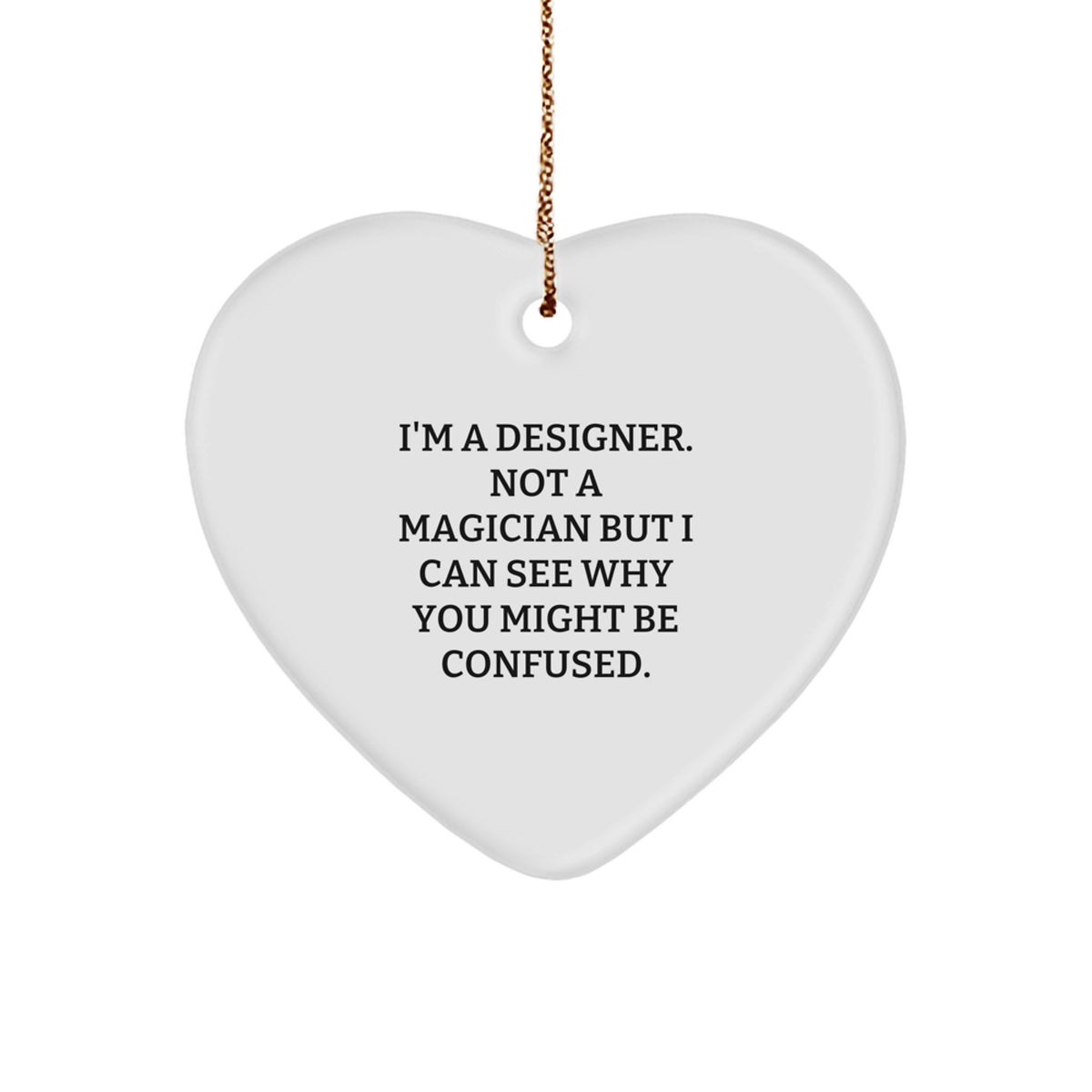 Designer Keepsake Christmas Ornament for Him White Heart Gift - Image 1