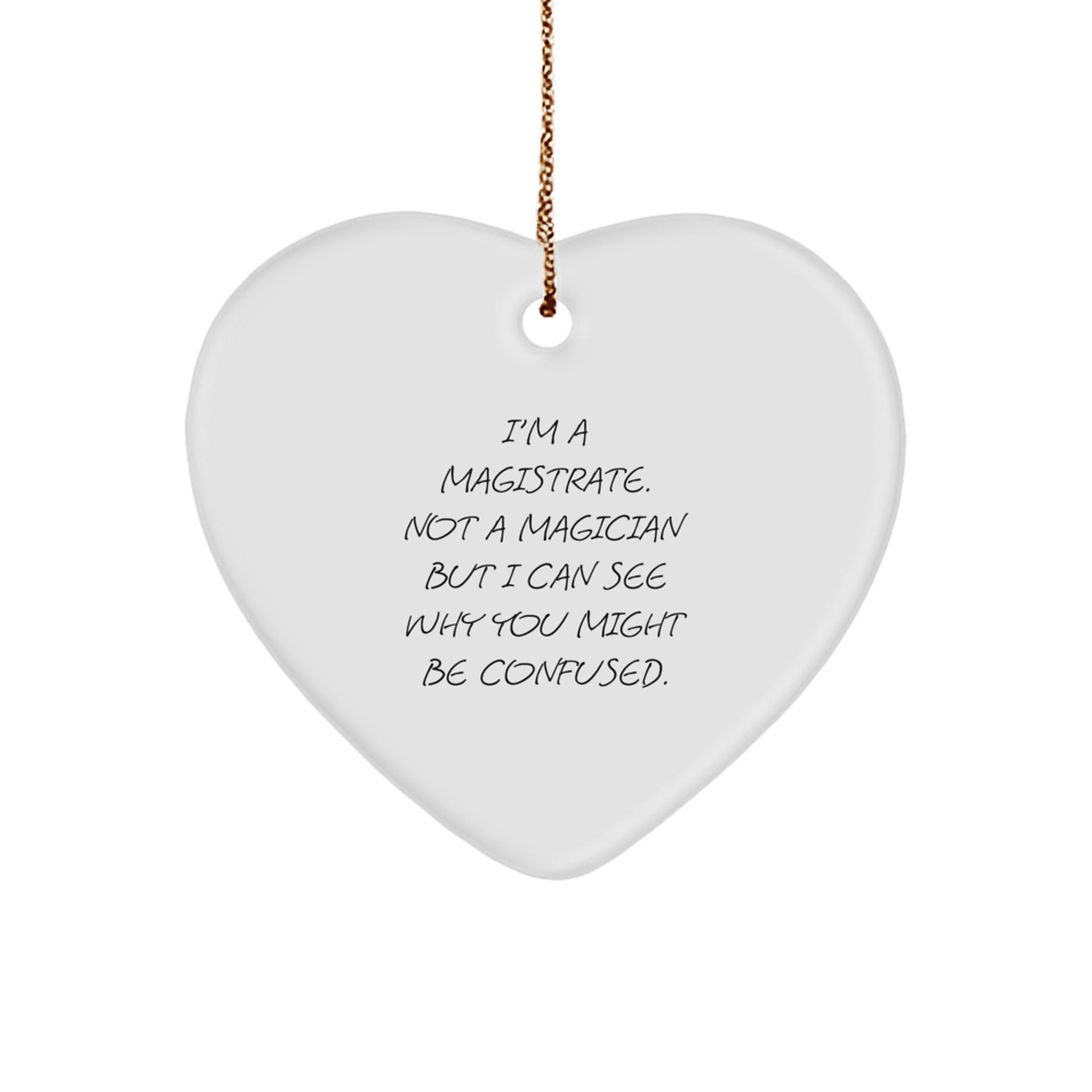 Magistrate Keepsake Heart White Christmas Ornament for Him Gift - Image 1