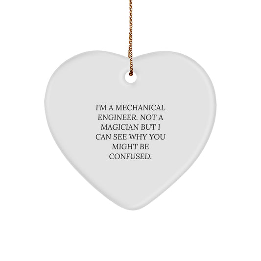 Unique Mechanical Engineer Christmas Unique Gifts from Friends - Funny Heart Ornament for Men, Women, Coworkers, Family - Image 1