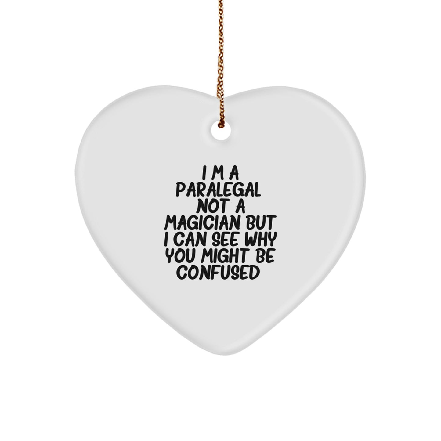 Funny Paralegal Christmas Heart Ornament Gifts from Friends to Paralegal Coworkers - Image 1