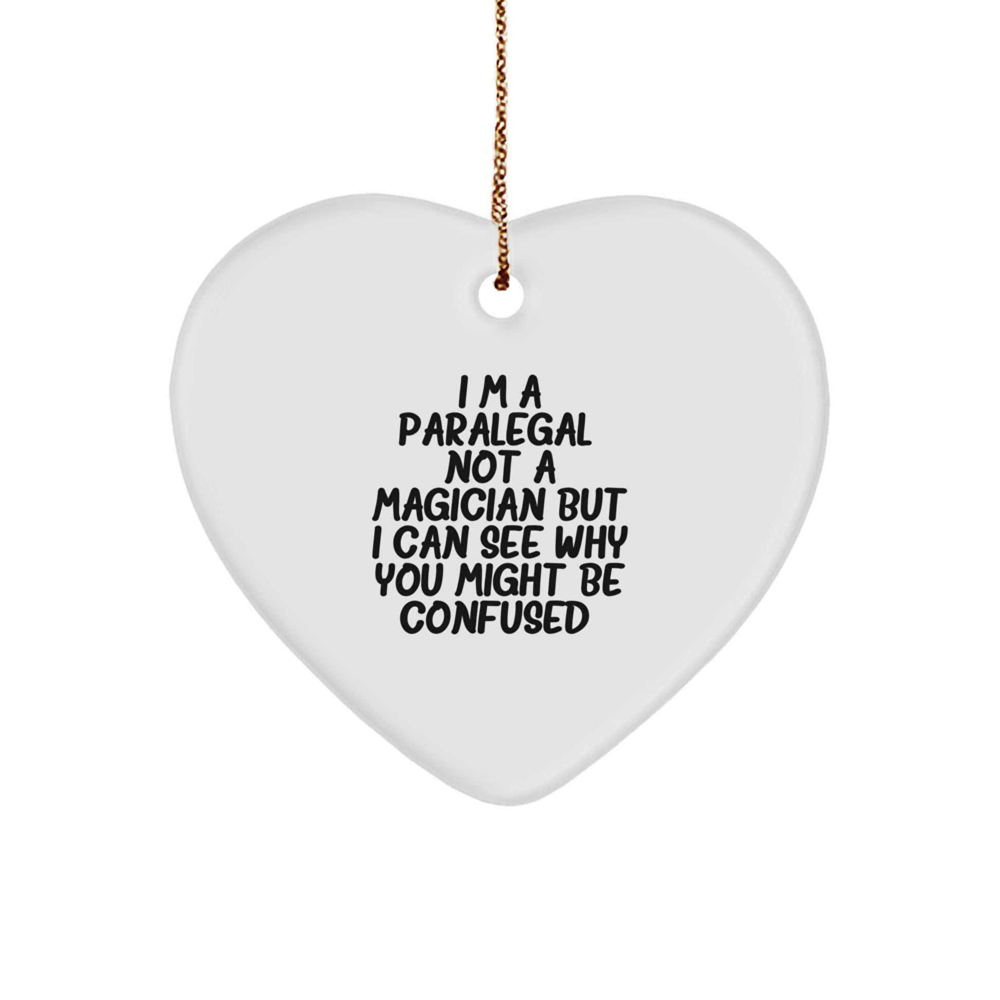 Funny Paralegal Christmas Heart Ornament Gifts from Friends to Paralegal Coworkers - Image 1