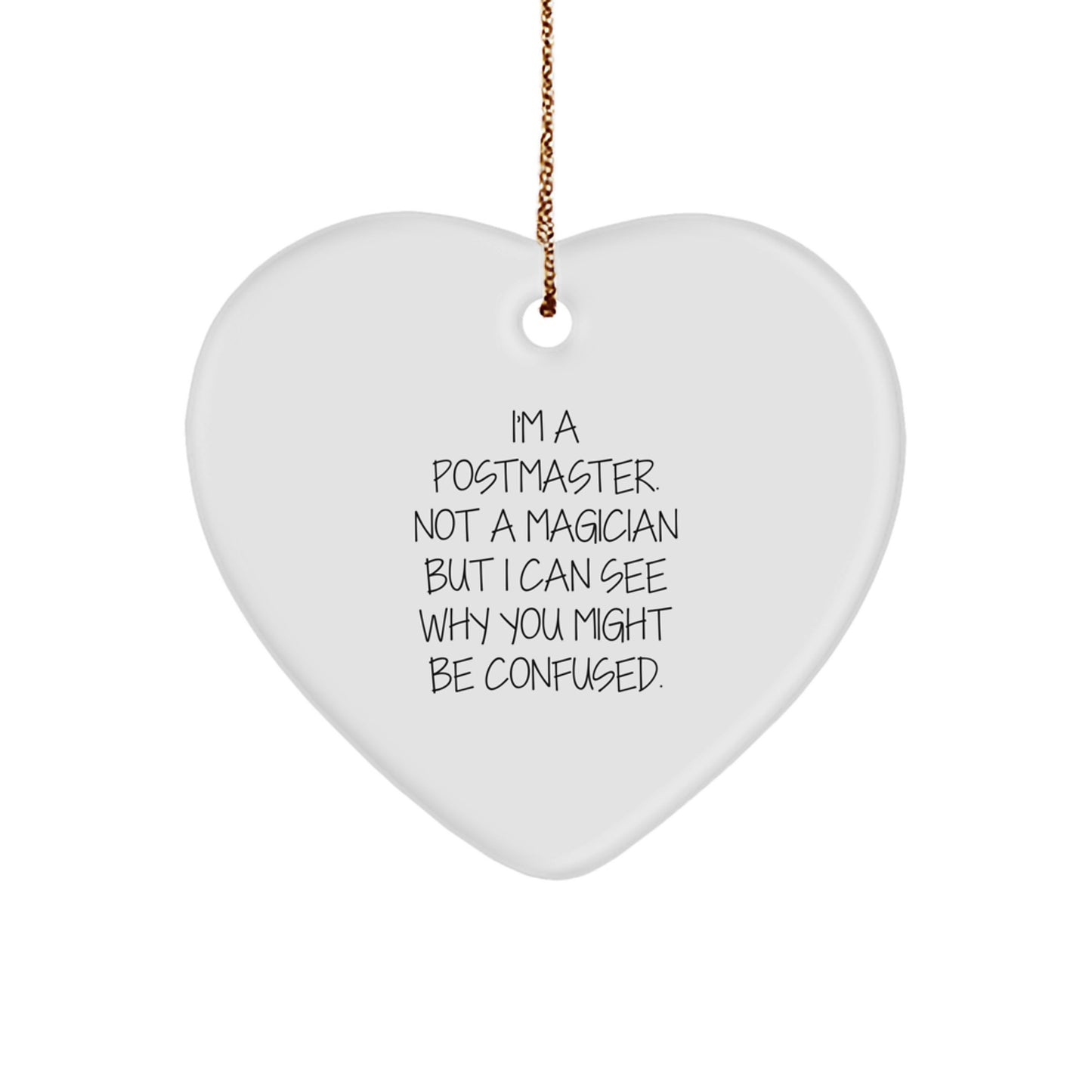Christmas Gift Postmaster Heart Ornament for Her Present - Image 1