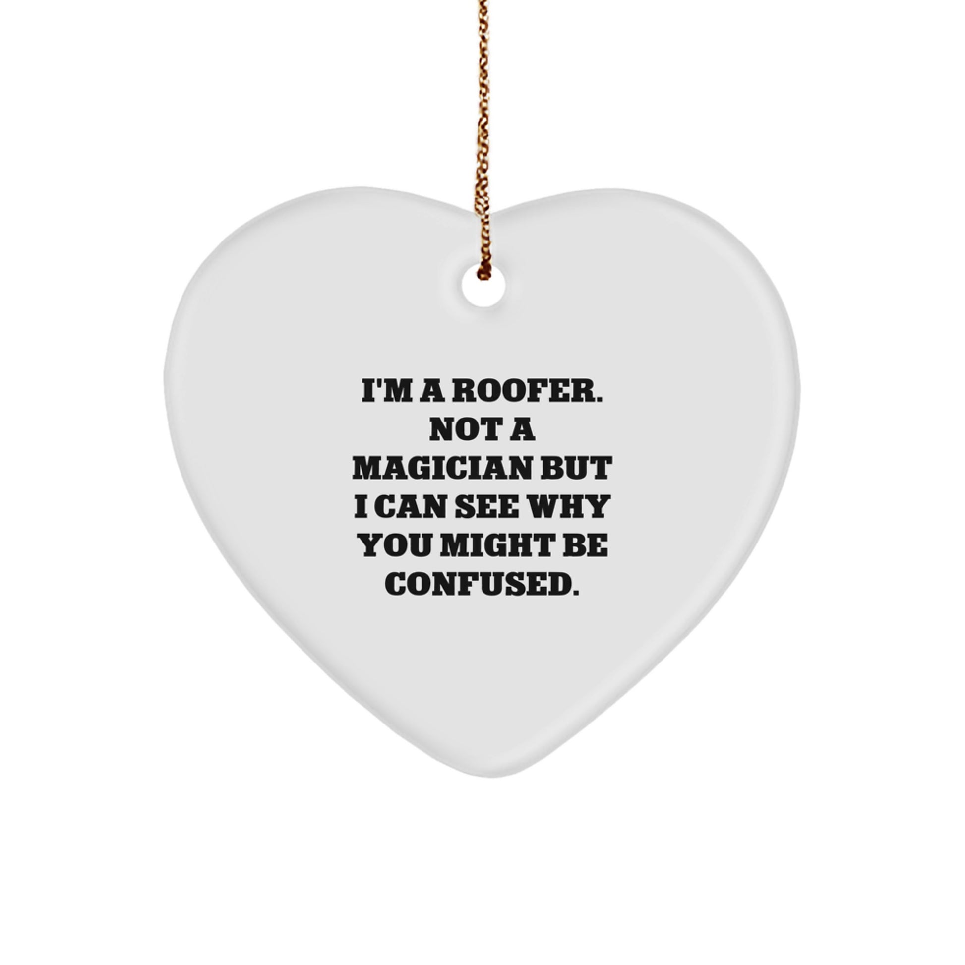 Christmas Gift for Her Roofer Heart Ornament Present - Image 1