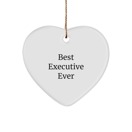 Funny Executive Gifts from Men, Best Executive Ever Heart Ornament for Christmas Unique Gifts, Perfect for Friends Coworkers Family - Image 1