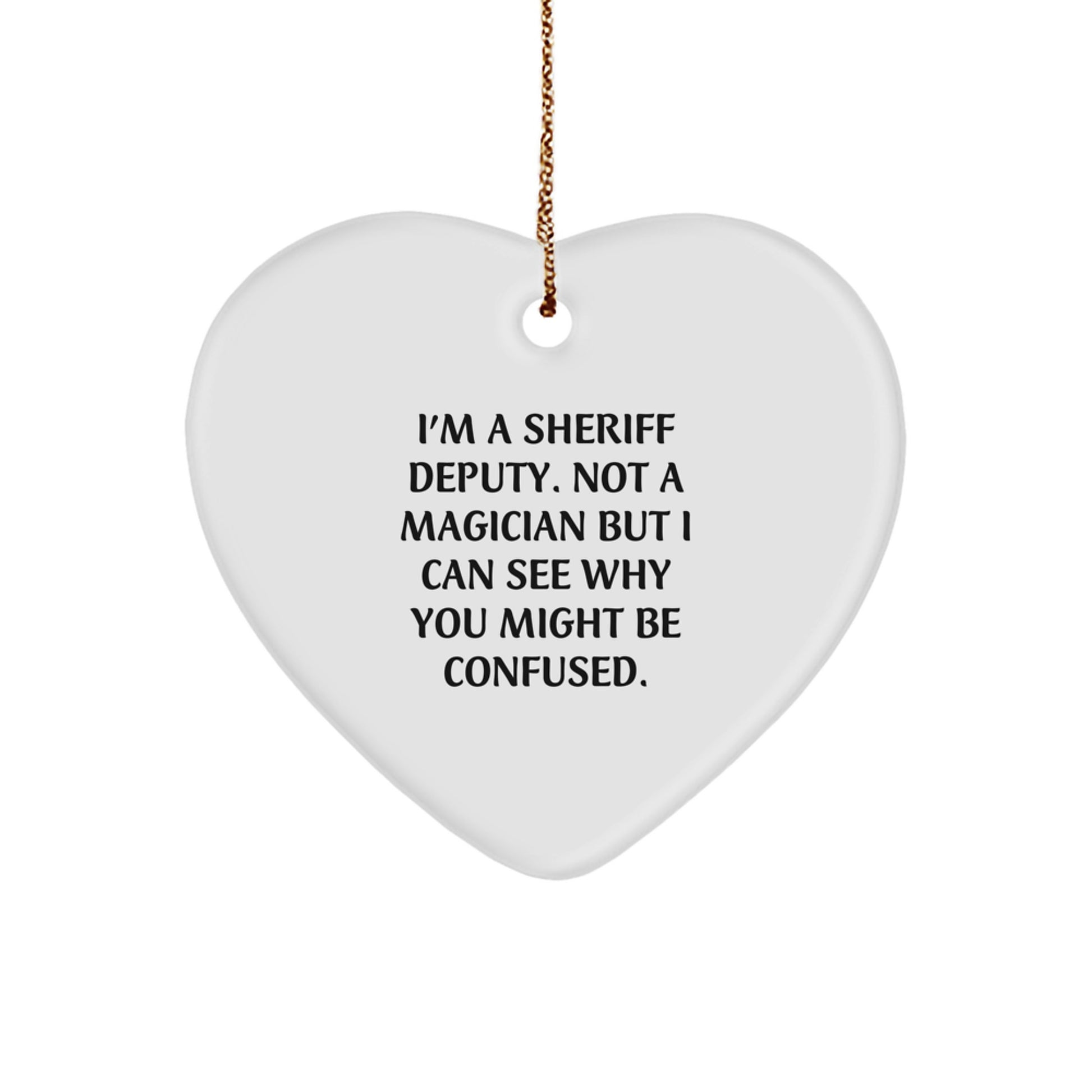 Sheriff Deputy Keepsake Heart Bright Christmas Ornament for Him Gift - Image 1