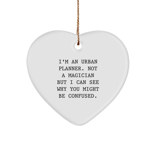 Urban Planner Keepsake Heart Ornament Holiday Christmas Gift for Him - Image 1