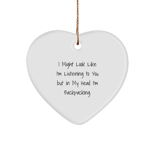 Backpacking Love Heart Ornament Gifts from Friends for Men and Women on Christmas - Image 1