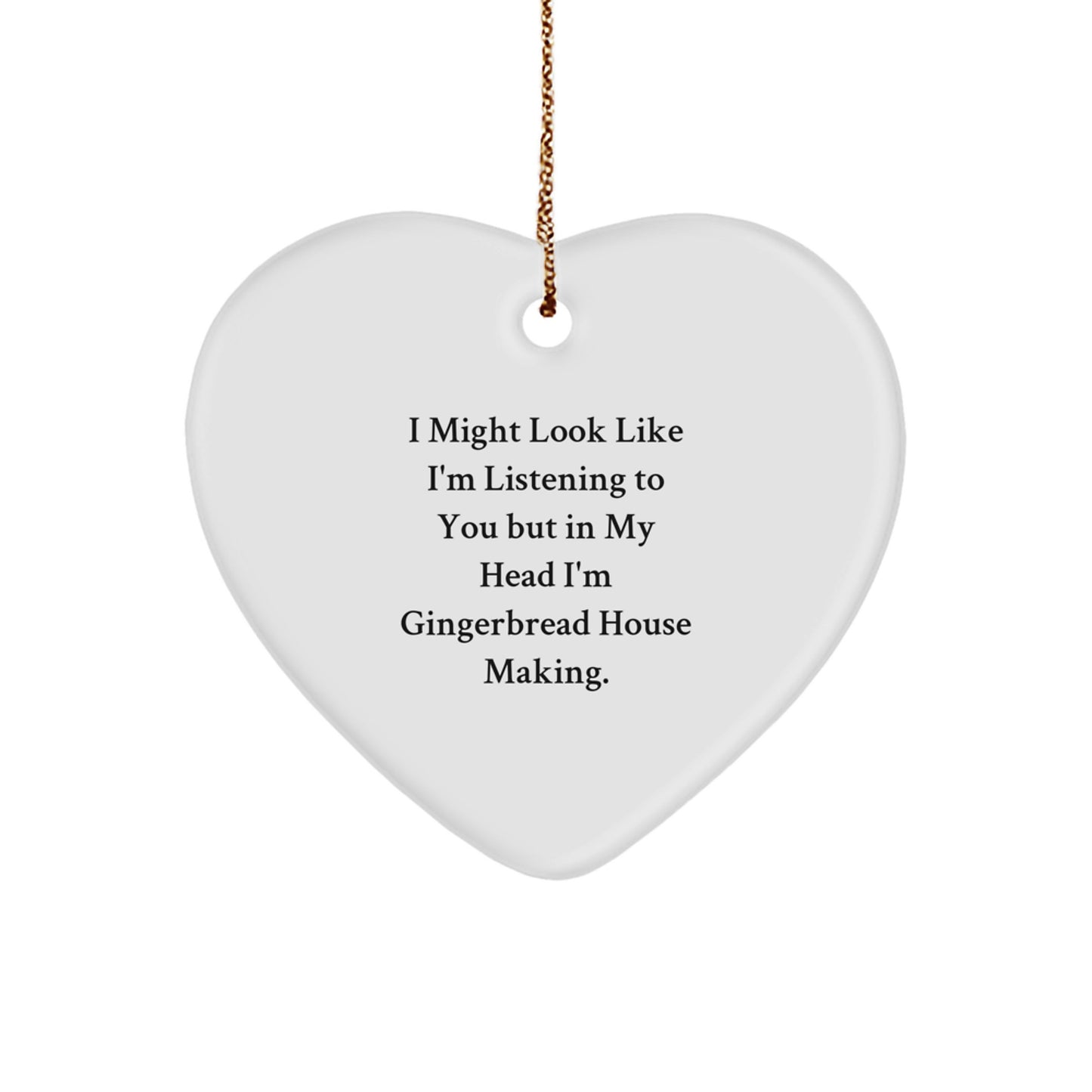 Funny Gingerbread House Making Christmas Unique Gifts from Family - Inspirational Heart Ornament for Gingerbread House Making Lovers - Image 1
