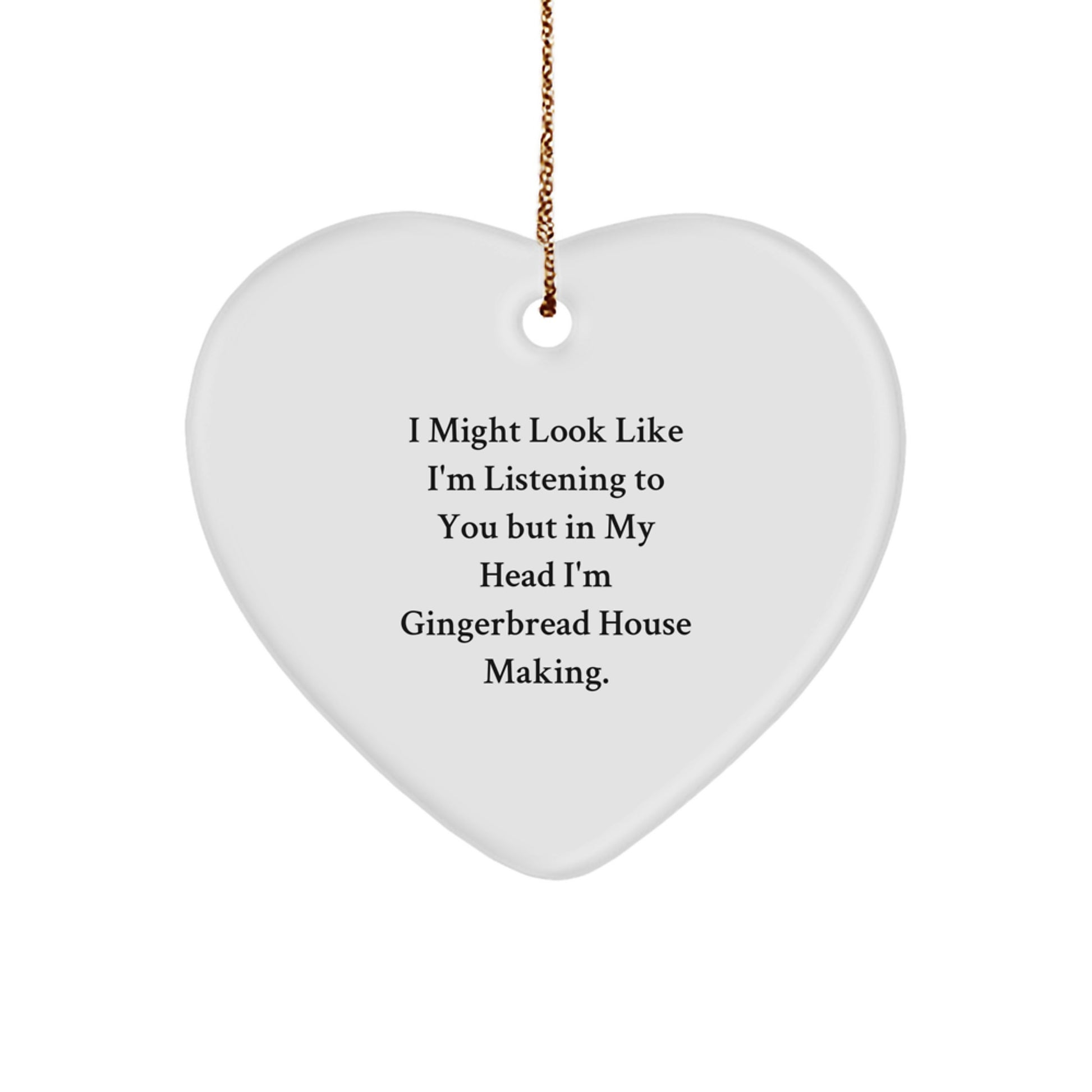 Funny Gingerbread House Making Christmas Unique Gifts from Family - Inspirational Heart Ornament for Gingerbread House Making Lovers - Image 1