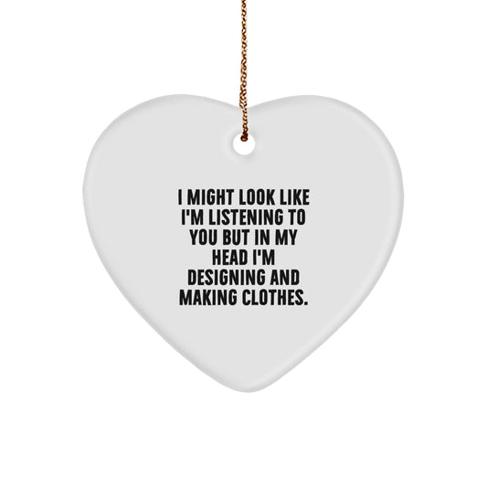 Designing Clothes Gifts From Friends for Designing Clothes Enthusiasts, Funny Heart Ornament for Christmas Unique Gifts - Image 1