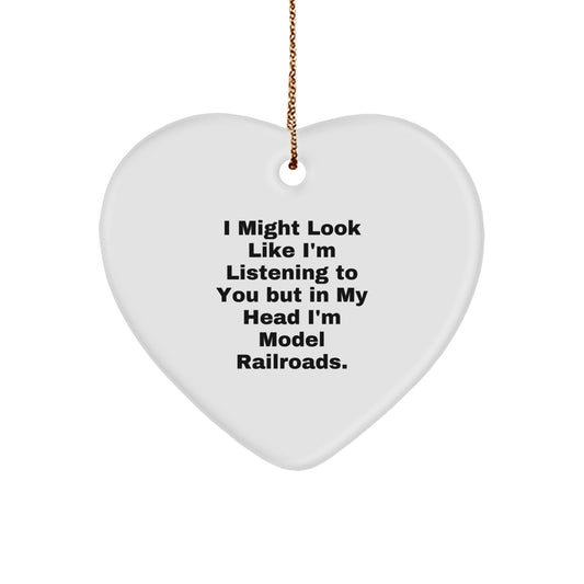 Model Railroads Heart Ornament for Family Listening Christmas Unique Gift - Image 1