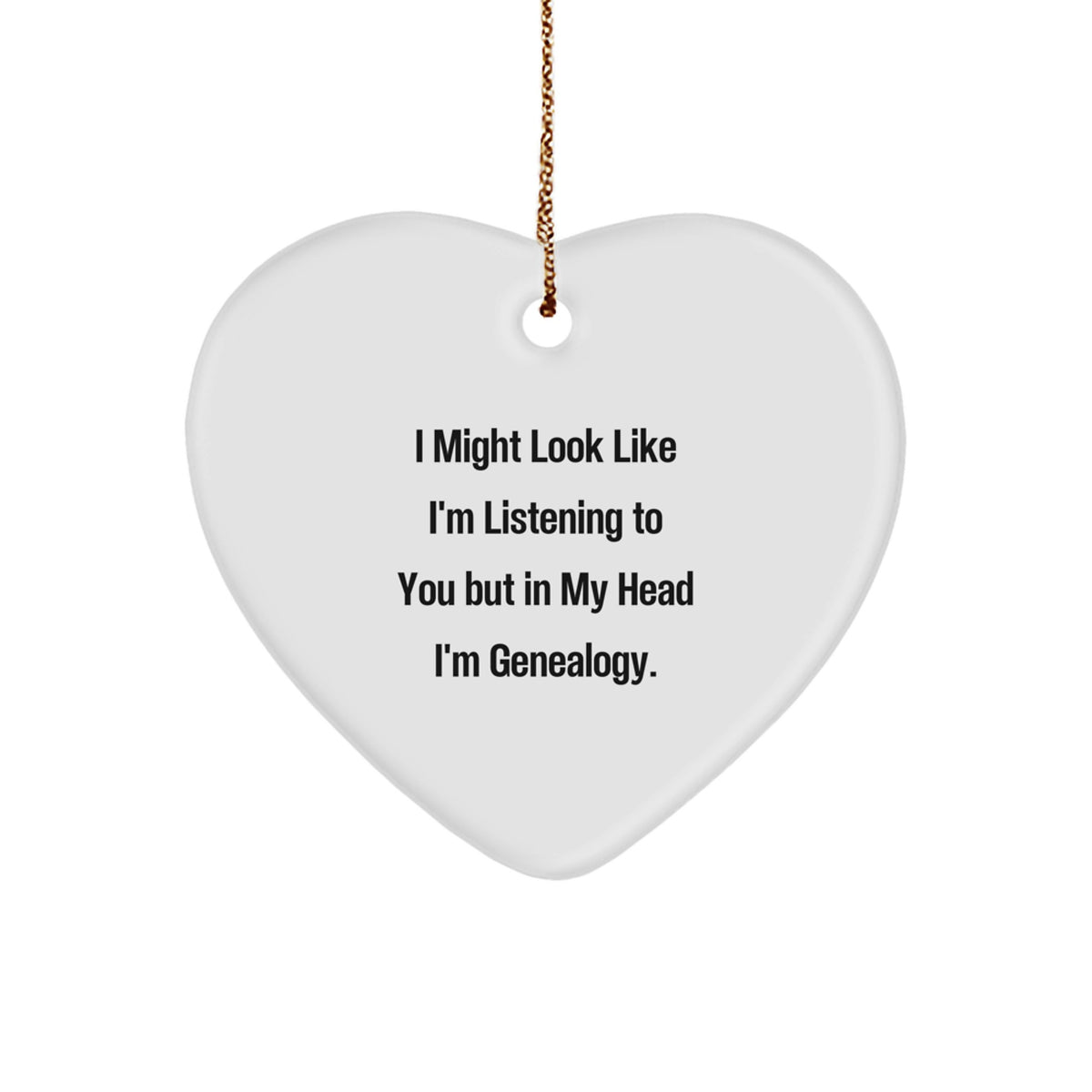 Christmas Gift for Her Genealogy Heart Ornament Present - Image 1