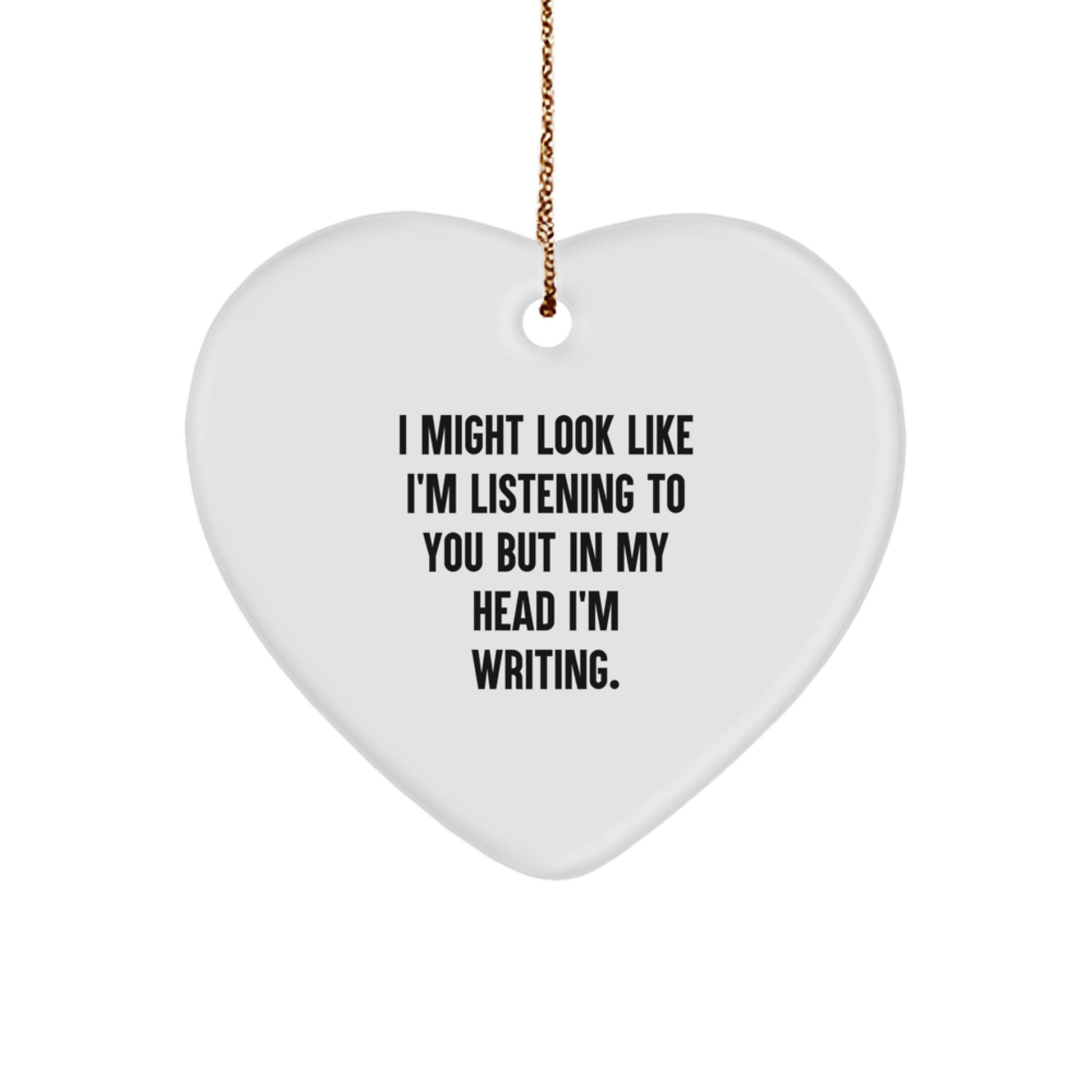 Creative Writing Inspiration, Funny Heart Ornament, Gifts from Friends for Creative Writing Men, Perfect for Christmas Unique Gifts - Image 1