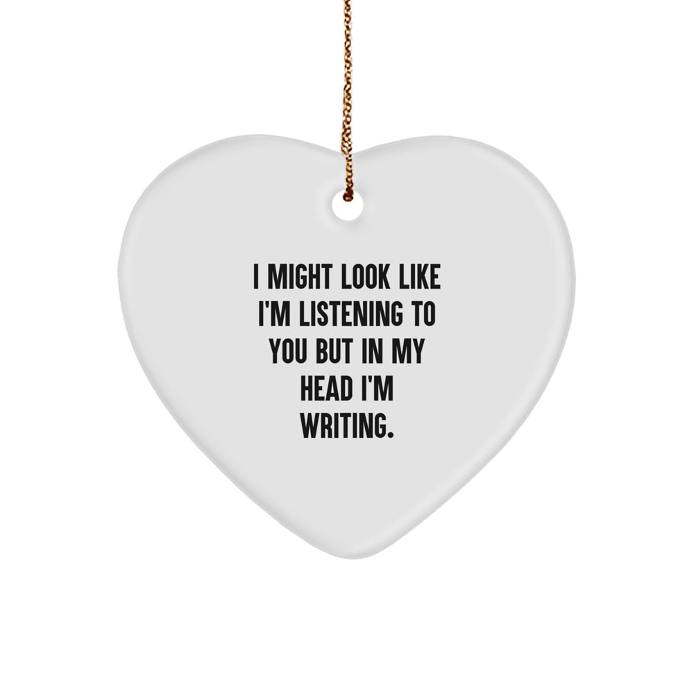 Creative Writing Inspiration, Funny Heart Ornament, Gifts from Friends for Creative Writing Men, Perfect for Christmas Unique Gifts - Image 1