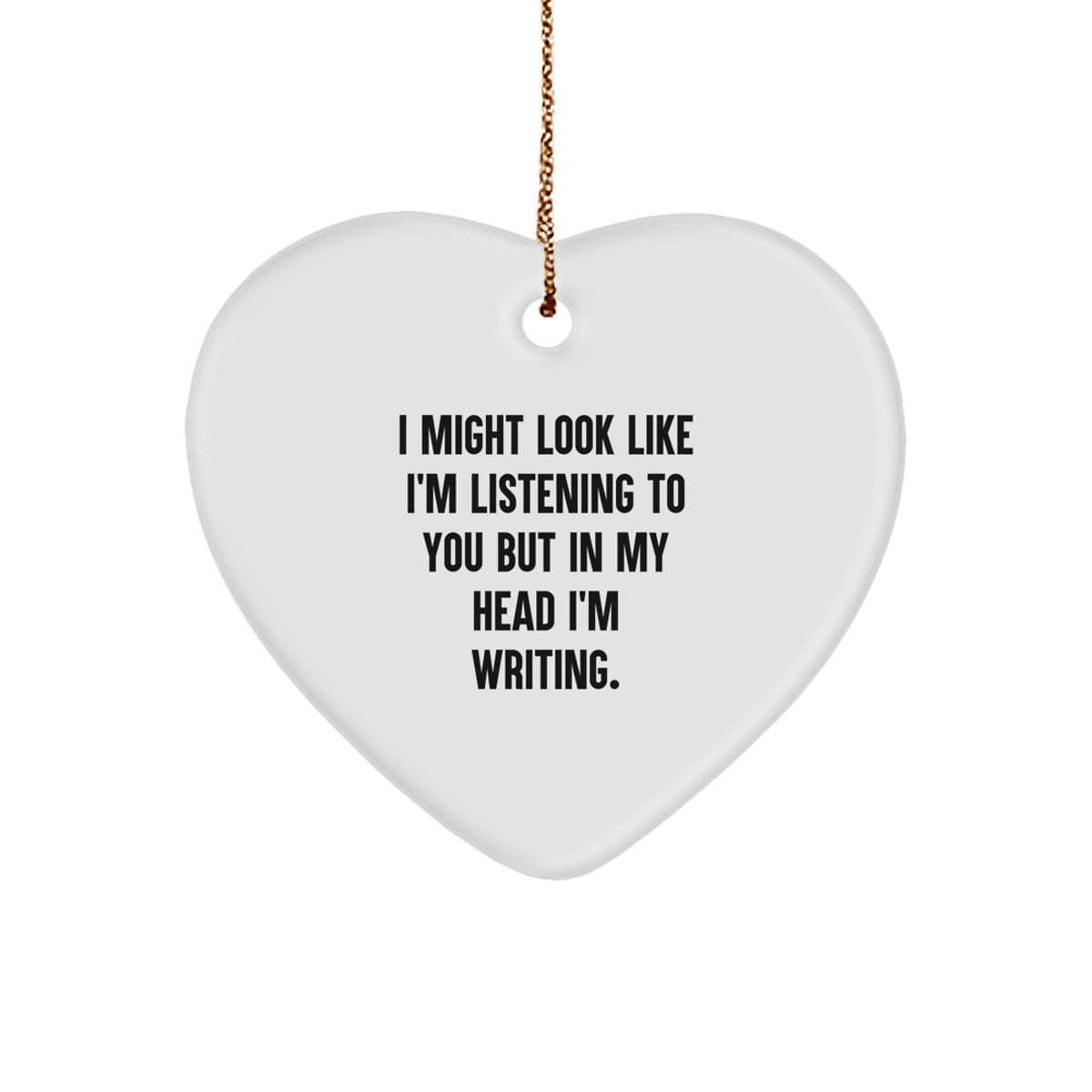 Creative Writing Inspiration, Funny Heart Ornament, Gifts from Friends for Creative Writing Men, Perfect for Christmas Unique Gifts - Image 1