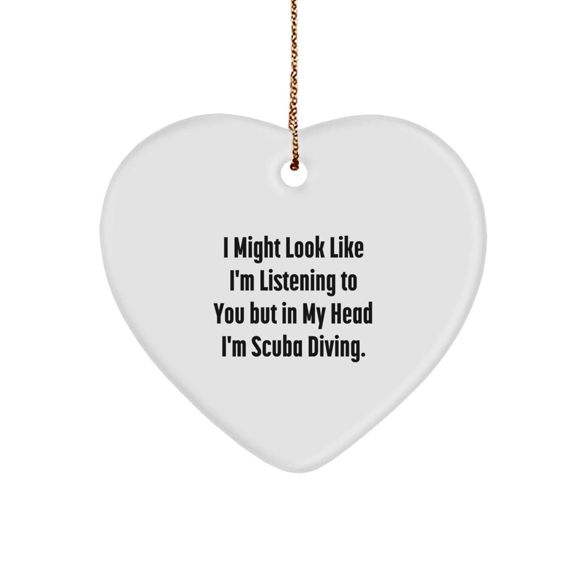 Scuba Diving Heart Ornament for Her Present Christmas Seasonal Gift - Image 1