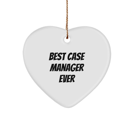 Funny Case Manager Gifts from Family - Heart Ornament for Best Case Manager Ever, Christmas Unique Gifts for Case Manager, Heart Shaped Decorations - Image 1
