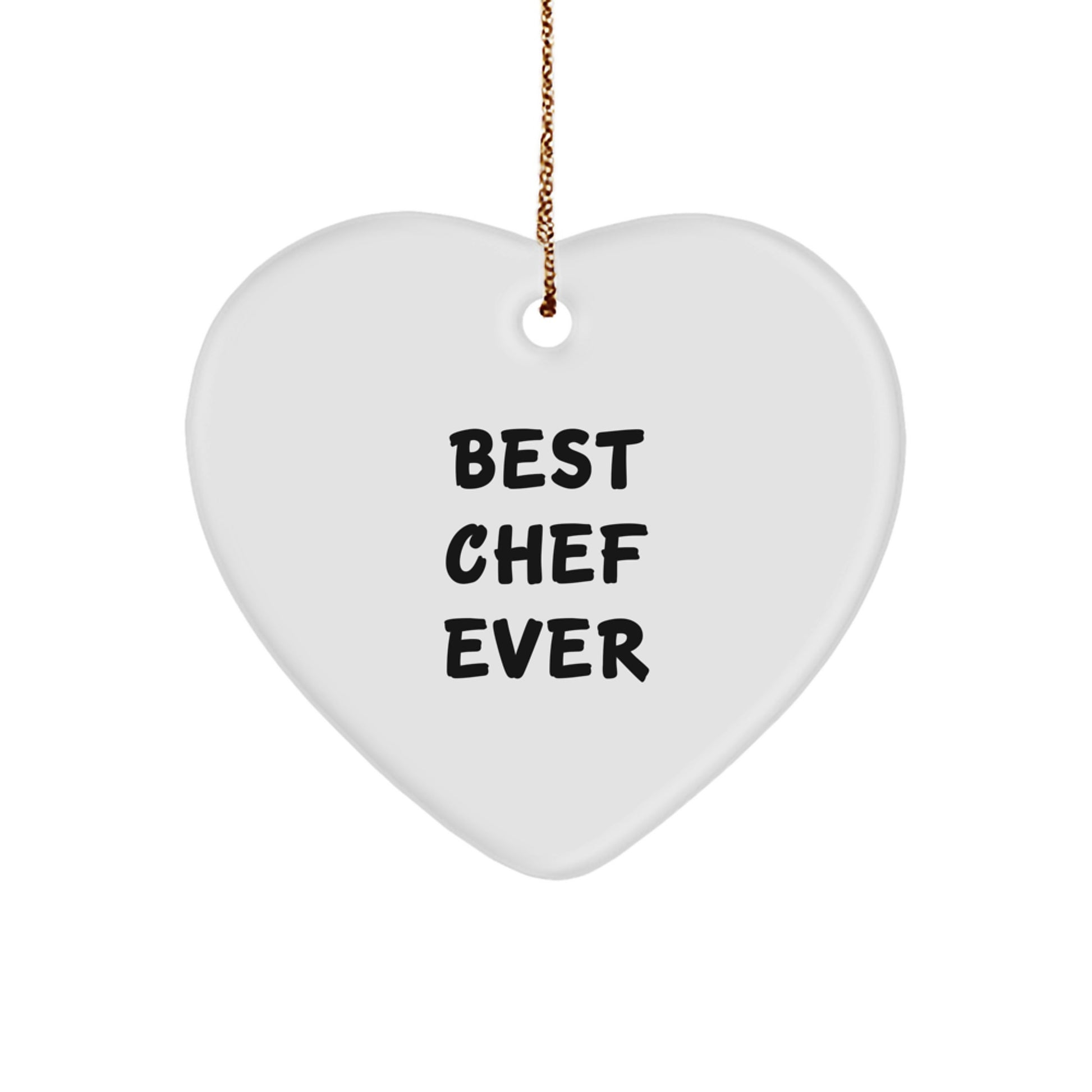 Chef Heart Ornament Idea for Coworkers Christmas Gift 'Best Chef Ever' - Image 1