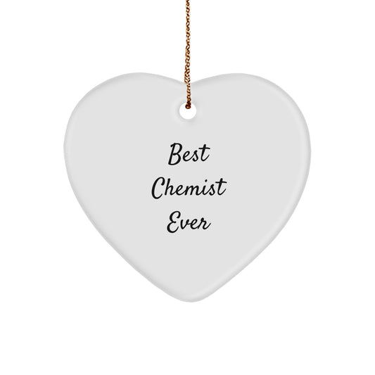 Funny Chemist Heart Ornament Gifts from Family, Best Chemist Ever, Heart Shaped Christmas Unique Gifts - Image 1