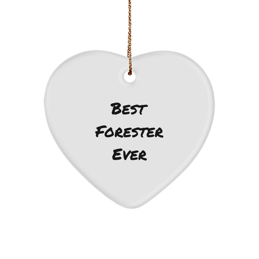 Forester Heart Christmas Ornament Gift for Friend – Best Forester Ever X - Image 1