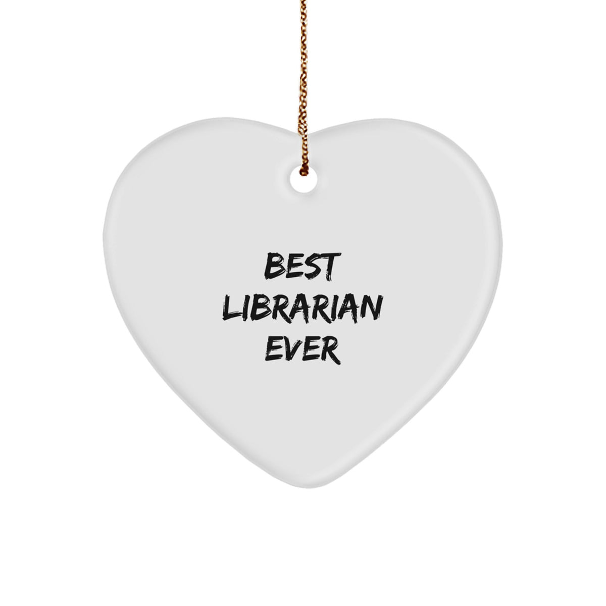 Christmas Gift for Her Best Librarian Ever Heart Ornament Keepsake - Image 1