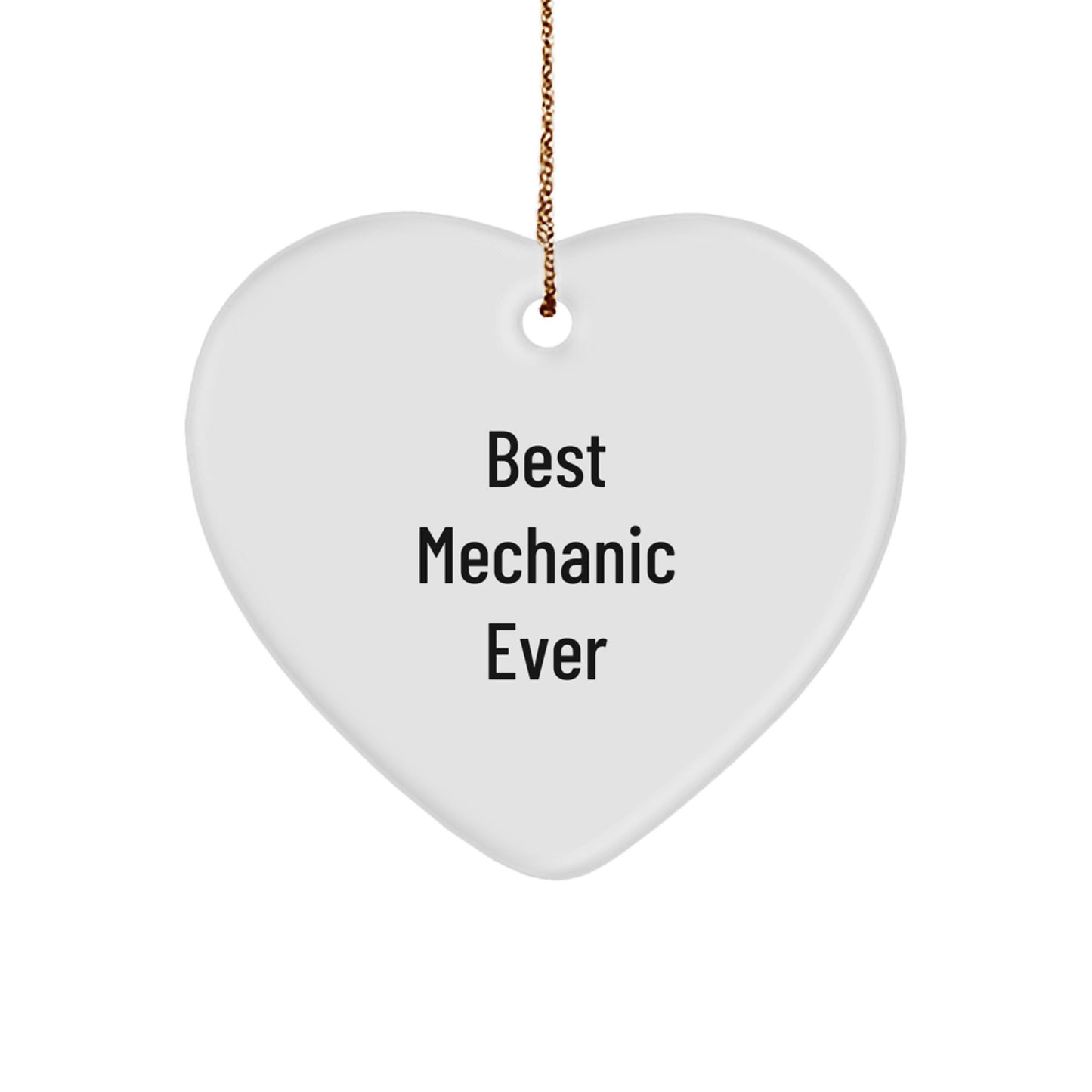 Christmas Gift for Her Best Mechanic Ever Heart Ornament Present - Image 1