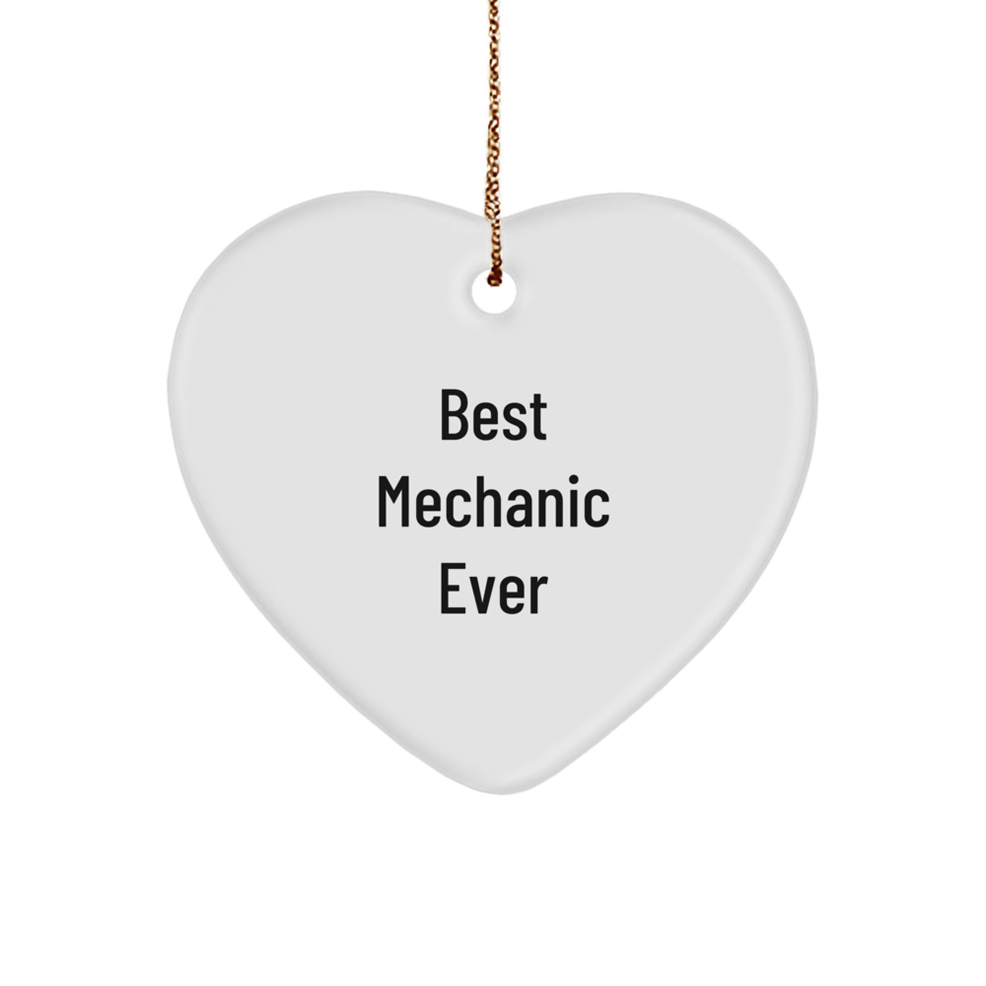 Christmas Gift for Her Best Mechanic Ever Heart Ornament Present - Image 1