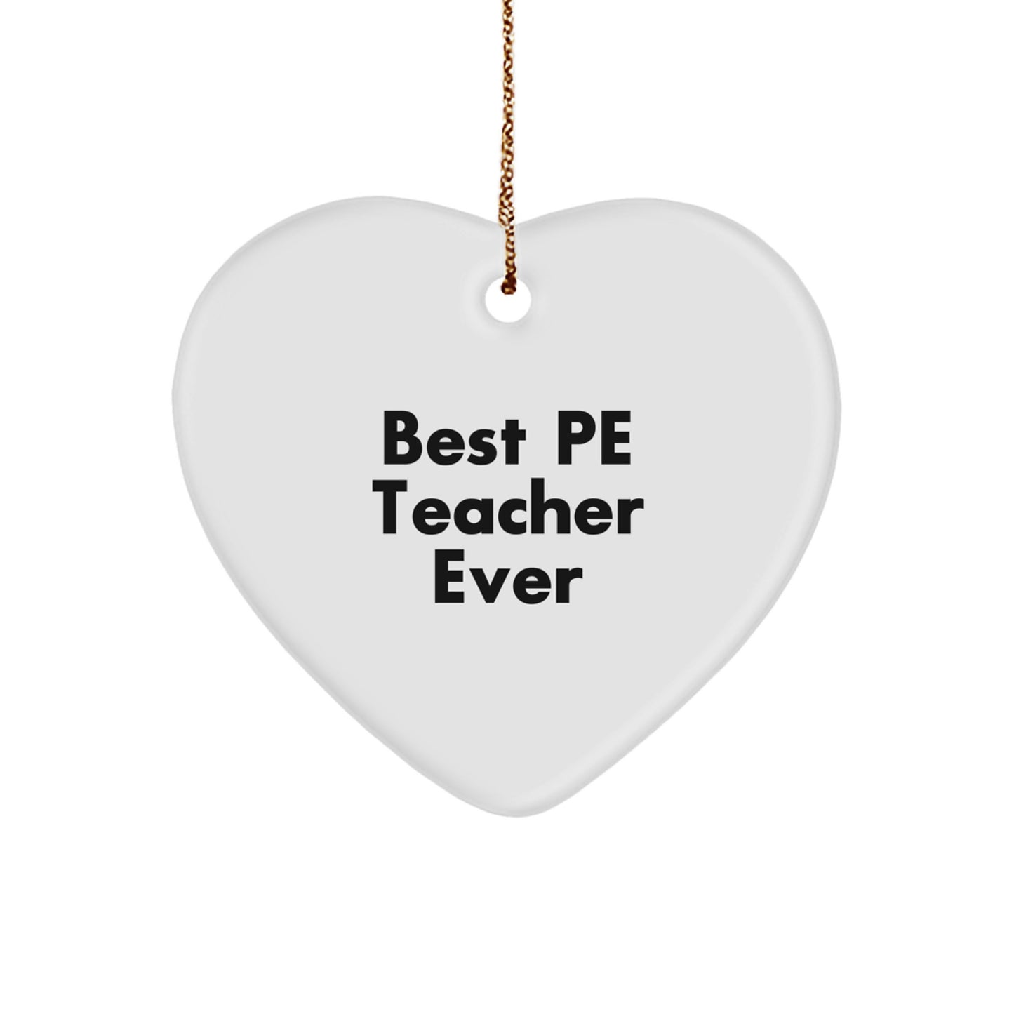 Christmas Gift for Her PE Teacher Heart Ornament Present Best - Image 1