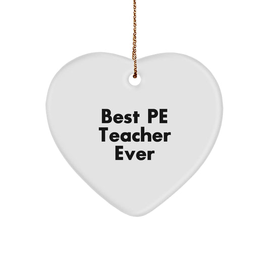 Christmas Gift for Her PE Teacher Heart Ornament Present Best - Image 1