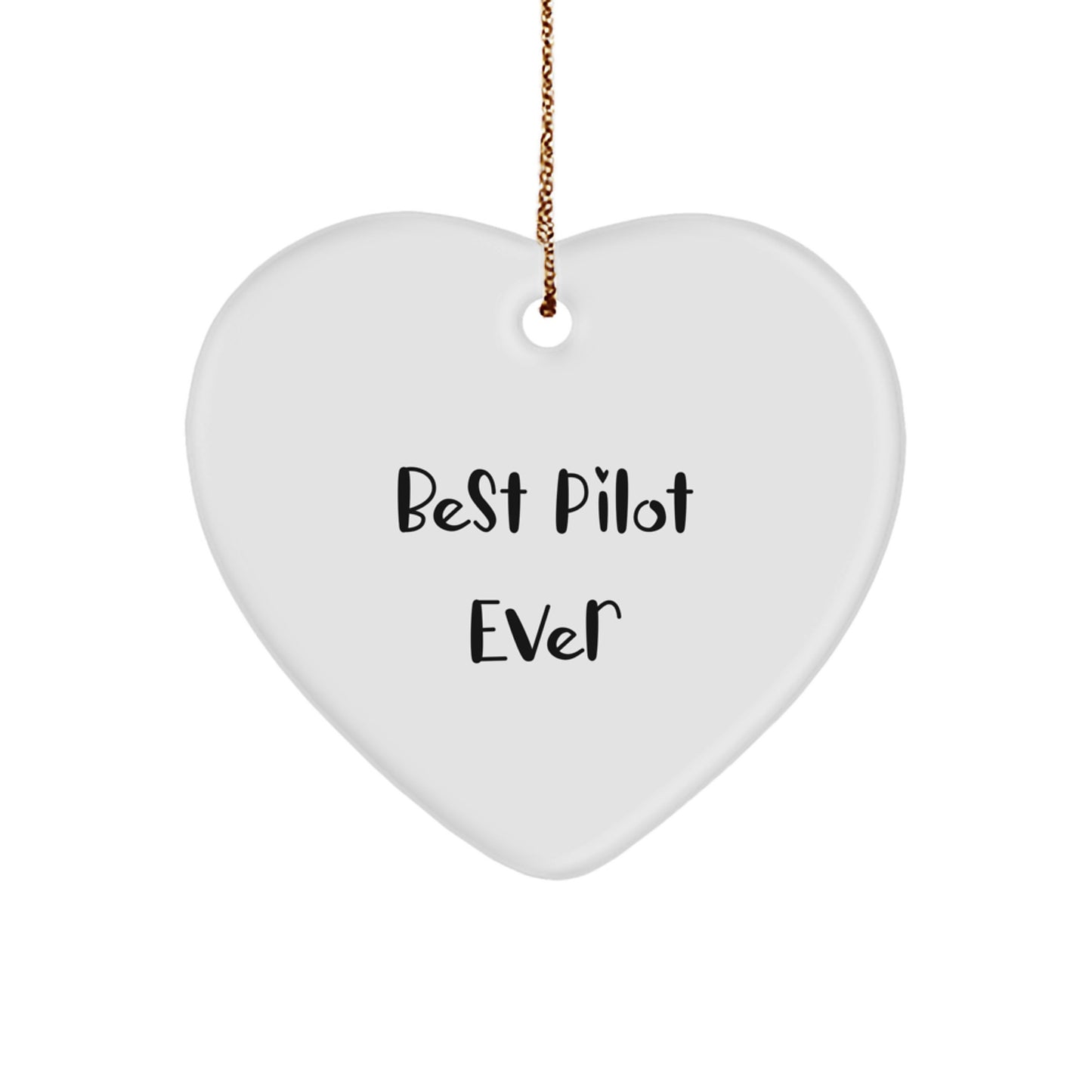 Pilot Heart Ornament Christmas Gift for Her Present - Image 1