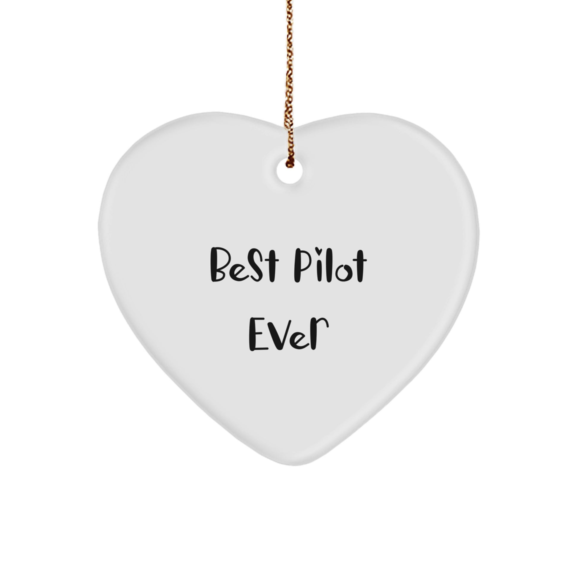 Pilot Heart Ornament Christmas Gift for Her Present - Image 1