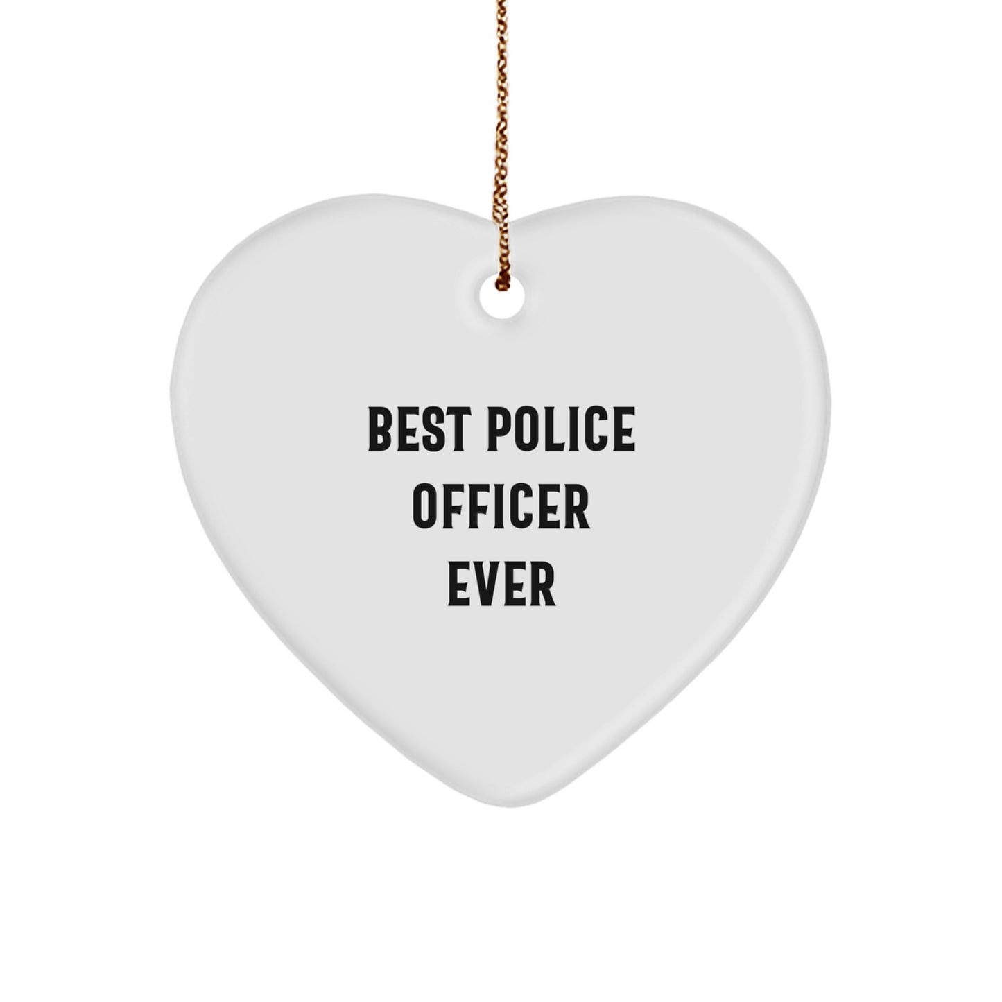 Police Officer Heart Keepsake Christmas Ornament for Him Gift - Image 1