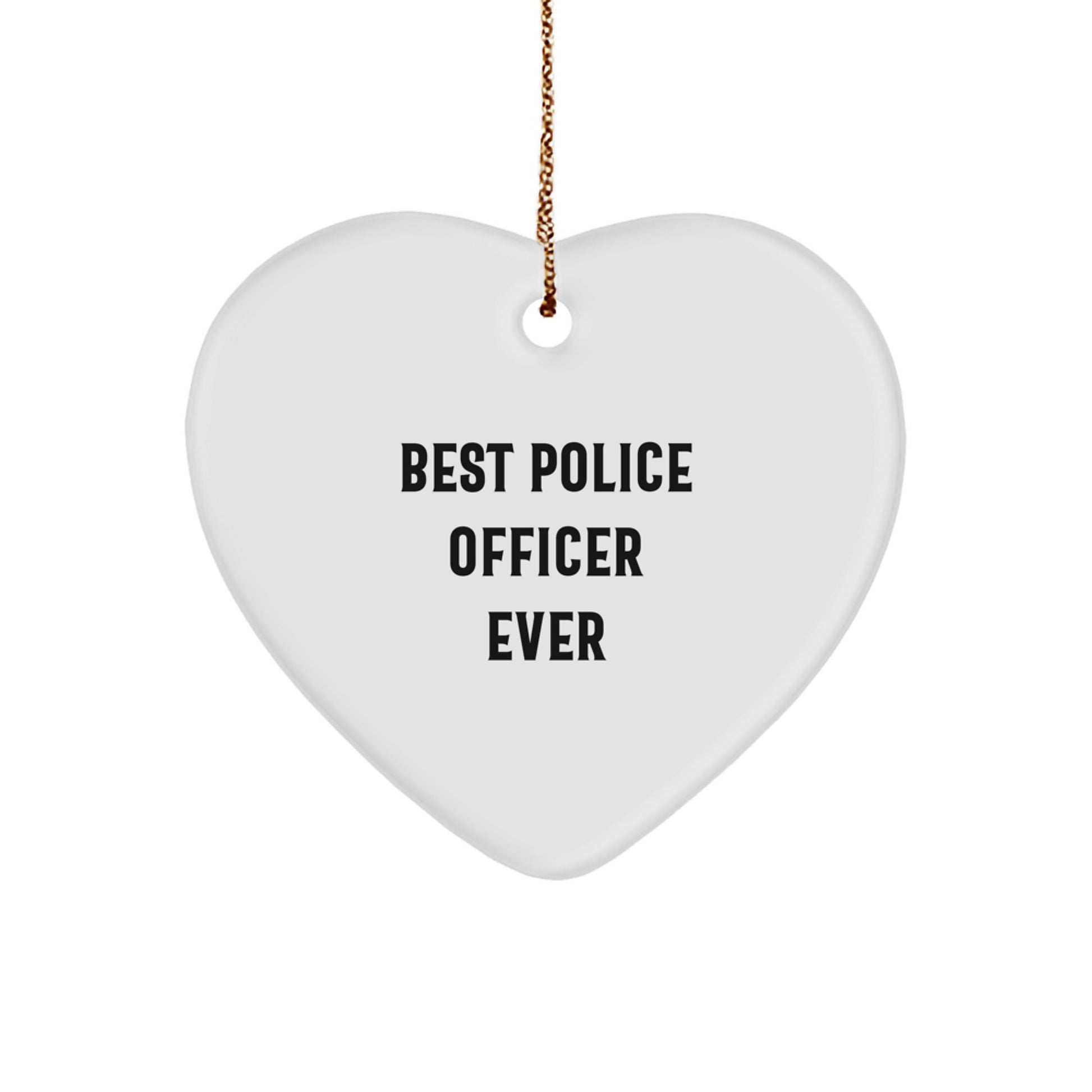 Police Officer Heart Keepsake Christmas Ornament for Him Gift - Image 1