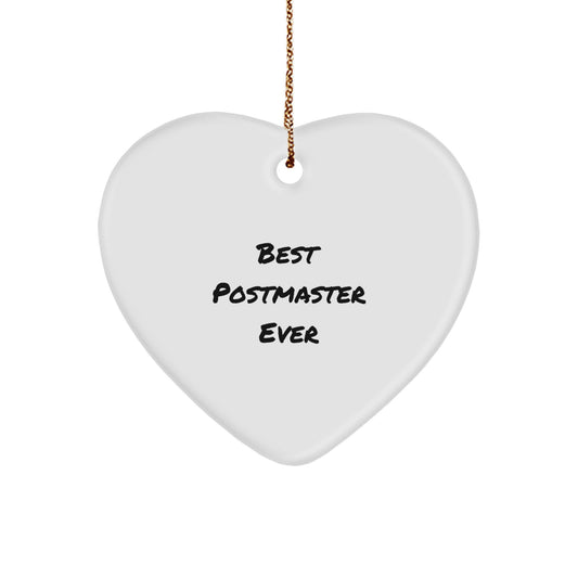 White Heart Postmaster Ornament for Coworkers Idea Christmas Gift - Image 1
