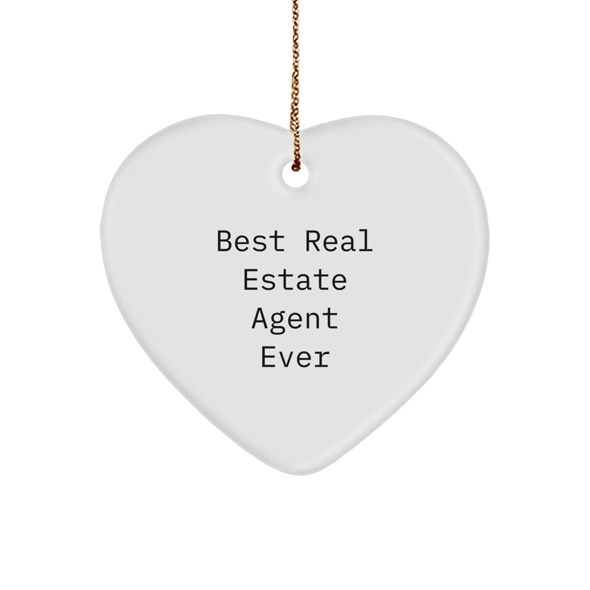 Christmas Gift Real Estate Agent Heart Ornament for Her Present - Image 1