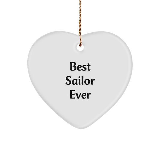 Sailor Heart Ornament for a Best Friend Christmas Keepsake Gift - Image 1