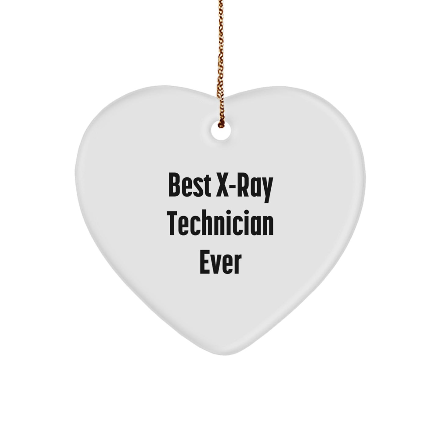 Playful X-Ray Technician Heart Christmas Ornament for Friends Gift - Image 1