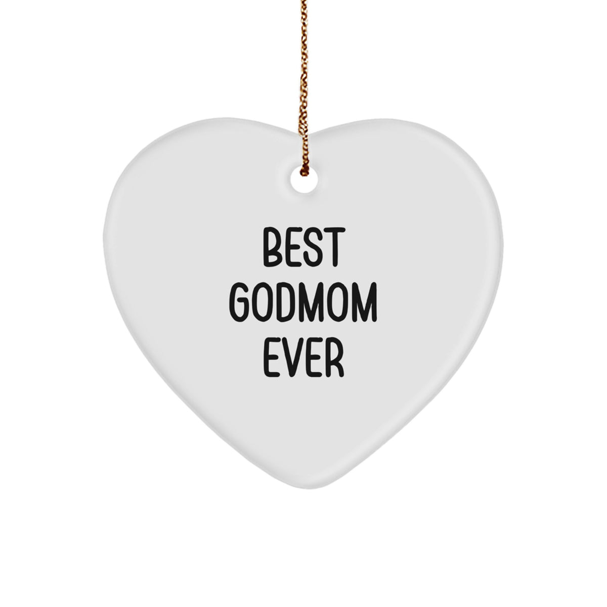 Godmom Heart Christmas Ornament Best Godmom Ever Gift for Friends - Image 1