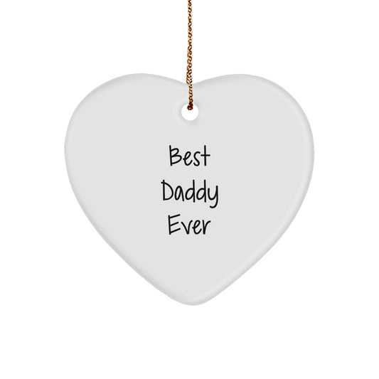Best Daddy Ever Favorite Heart Ornament for Kids Christmas Gift - Image 1