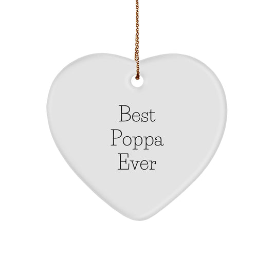 Best Poppa Ever Keepsake Christmas Ornament for Him Gift - Image 1