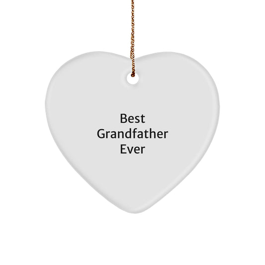 Grandfather Keepsake White Heart Christmas Ornament Gift for Him - Image 1