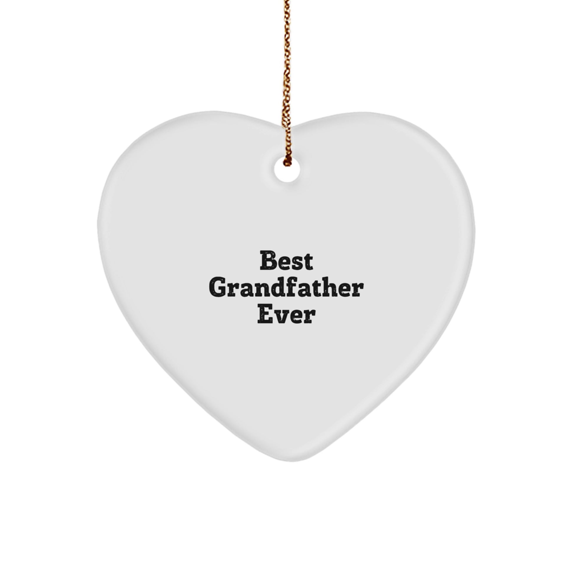 Christmas Gift Heart Ornament for Dad – Best Grandfather Ever Present - Image 1