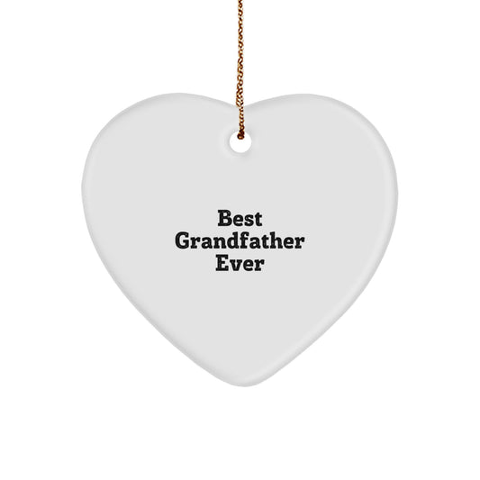 Christmas Gift Heart Ornament for Dad – Best Grandfather Ever Present - Image 1