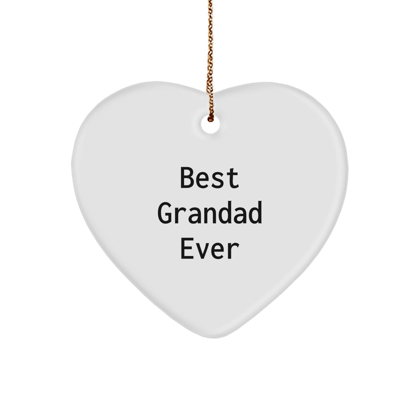 Christmas Gift for Her Best Grandad Ever Heart Ornament Keepsake Present - Image 1